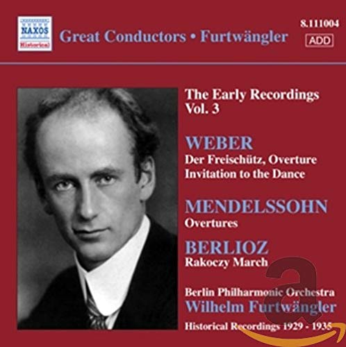 CD cover featuring portrait of conductor Wilhelm Furtwängler, red background.