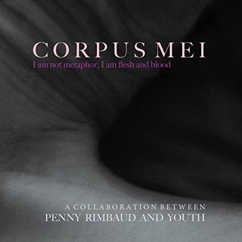 CD cover for "Corpus Mei" with abstract, swirling grey and purple tones.
