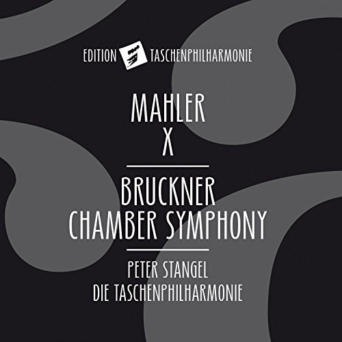 Black CD cover with gray shapes and white text, featuring "Mahler X Bruckner Chamber Symphony".