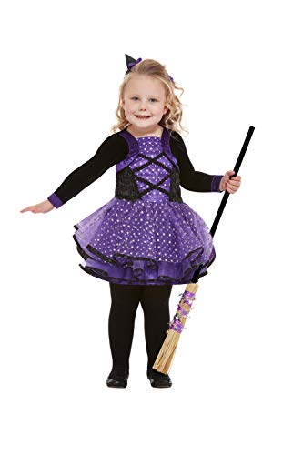 Smiffys 61127T1 Toddler Pretty Star Witch Costume, Girls, Purple, Age 1-2 Years