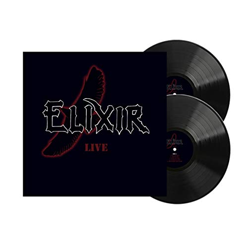 Elixir Live vinyl album cover with a bird silhouette and red glow.