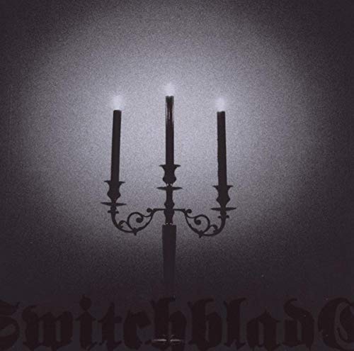 Black and white CD cover with a three-candle candelabra and band name.