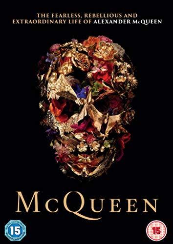 DVD cover featuring a floral skull with "McQueen" in gold text on a black background.