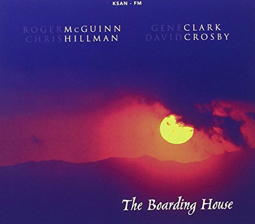 Album cover for "The Boarding House" with a sunset and artist names.