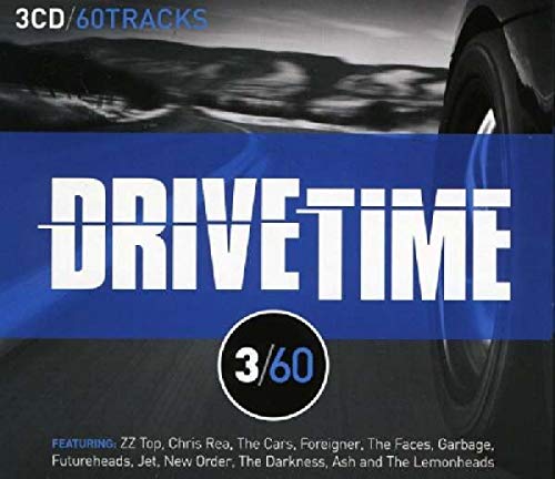 Drivetime" 3CD compilation album cover with road and car imagery.