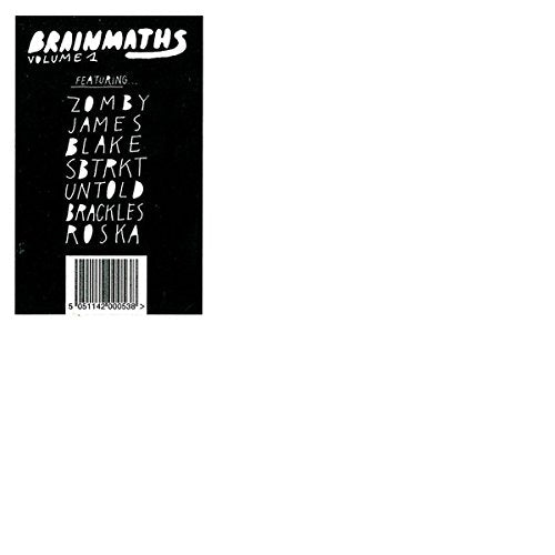 The image shows a white album cover with embossed design and text. alt text: White album cover with embossed abstract design and "BRAINMATHS" text.