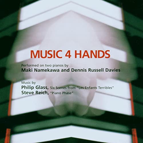 CD cover for "Music 4 Hands" by Namekawa/Davies, abstract design.