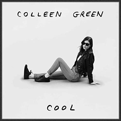Black and white CD cover featuring Colleen Green reclining, wearing sunglasses.