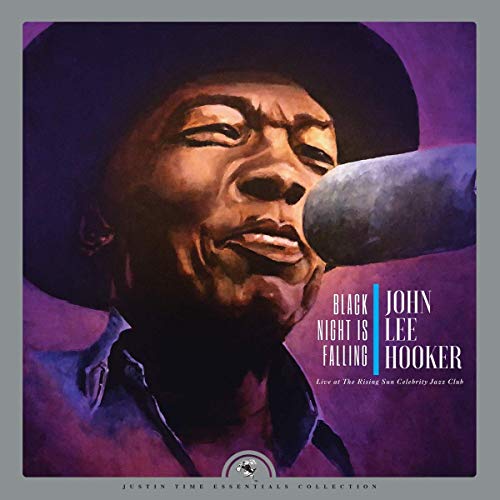 Album cover featuring John Lee Hooker singing into a microphone, purple background.
