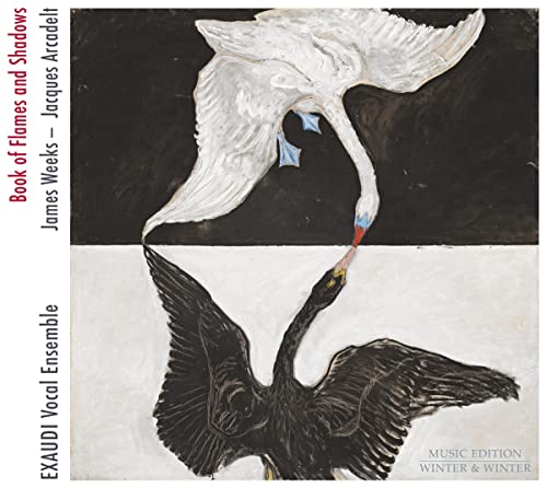 CD cover with black and white swans mirroring each other.