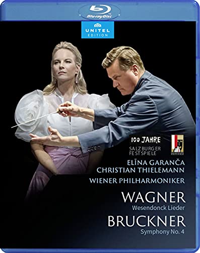 Blu-ray cover featuring two conductors and text: Wagner, Bruckner, Thielemann.