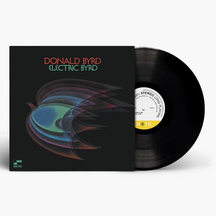 Donald Byrd’s “Electric Byrd” vinyl record with abstract cover art.