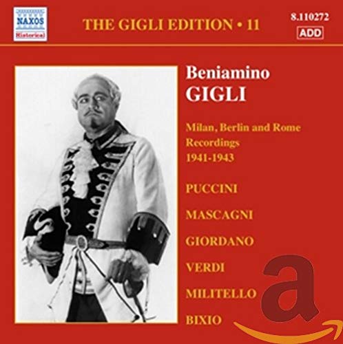 CD cover featuring tenor Beniamino Gigli in formal attire, 1941-1943 recordings.