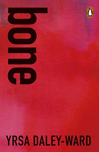 The image depicts a red book cover with "bone" written vertically and author's name.