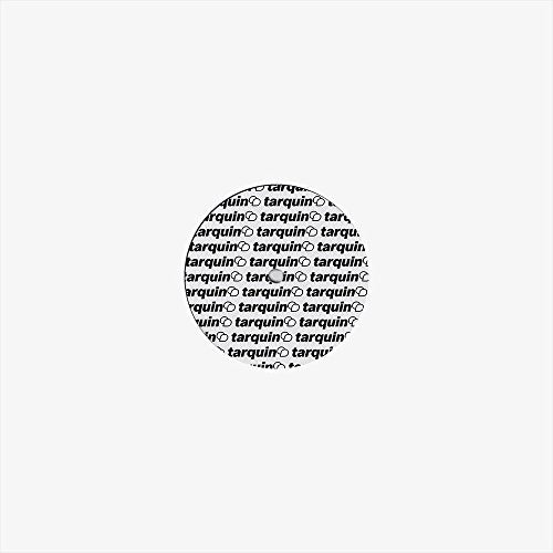 The image shows a circle made of the word "tarquin" on a white background.