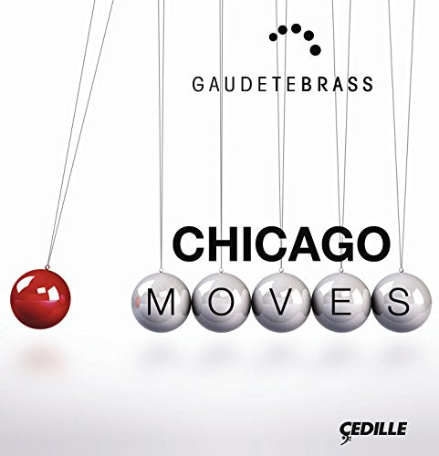 "Album cover featuring Newton's cradle with 'CHICAGO MOVES' written on the balls."