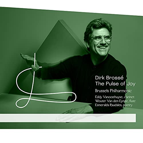 CD cover featuring composer Dirk Brossé and abstract white line art.
