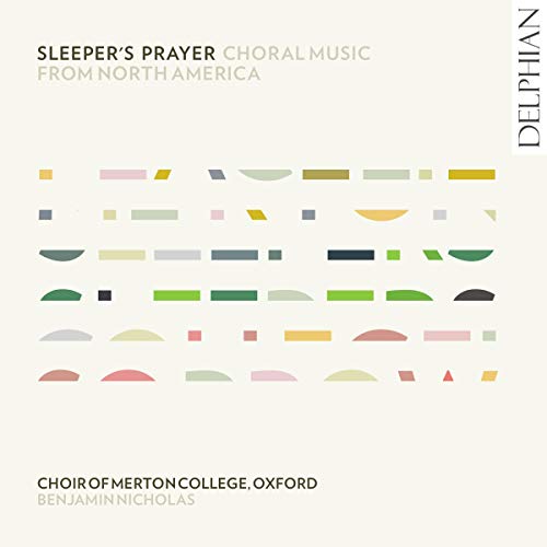 "Album cover with geometric shapes and text on a beige background."