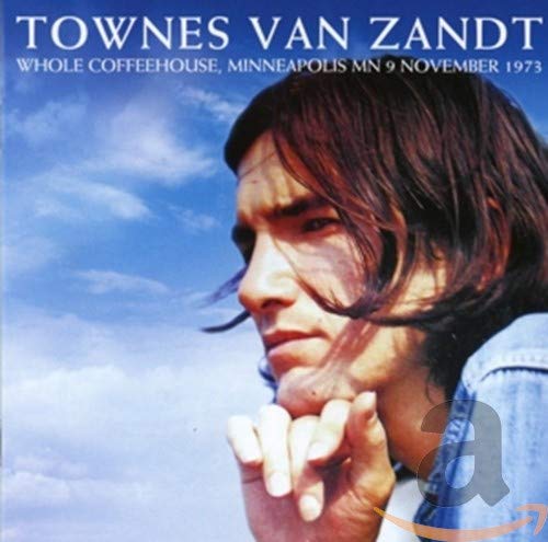 Townes Van Zandt album cover, portrait with blue sky background.