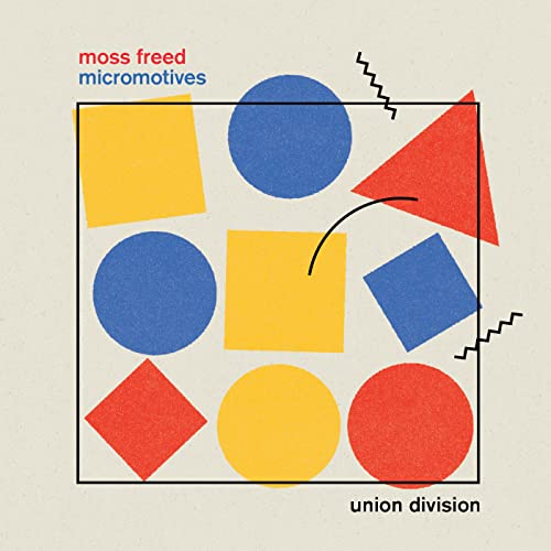 CD cover with abstract geometric shapes in red, yellow, and blue.