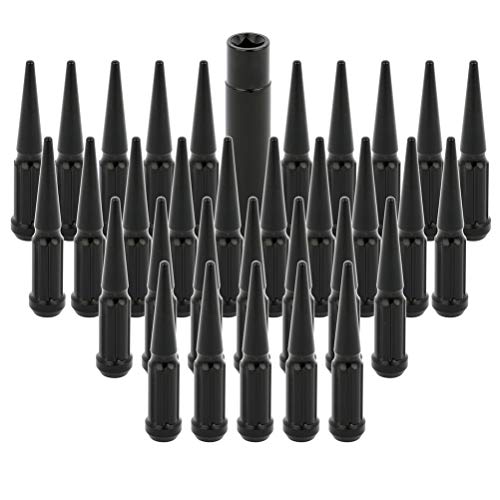 The image depicts a collection of 25 black plastic objects, likely bits or attachments, arranged in a grid pattern against a white background. For accessibility purposes, a concise alt text could be: "Grid of 25 black plastic cone-shaped objects."