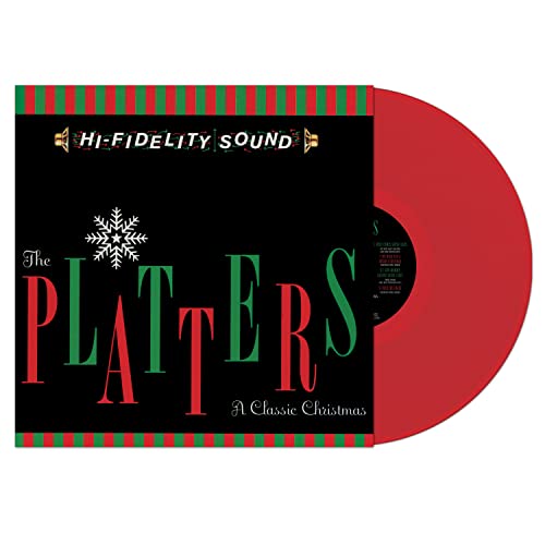 Red vinyl record of The Platters’ “A Classic Christmas” album.