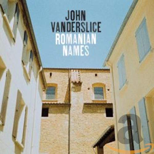 CD cover for John Vanderslice’s “Romanian Names” with building image.