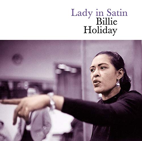 Billie Holiday’s portrait on the “Lady in Satin” CD album cover.