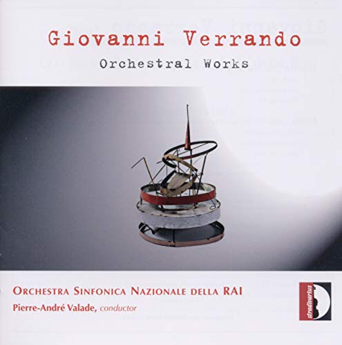 CD cover for Giovanni Verrando’s “Orchestral Works” with abstract sculpture.