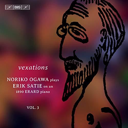 CD cover: portrait of Erik Satie with text details about the album.