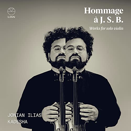 CD cover featuring a black and white portrait of violinist Jonian Ilias Kadesha.