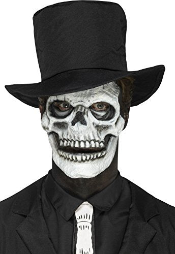Smiffys 46785 Foam Latex Skeleton Face Prosthetic, White, One Size