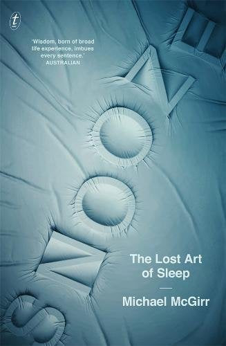 Book cover: blue-toned image of a bed with "The Lost Art of Sleep" text.