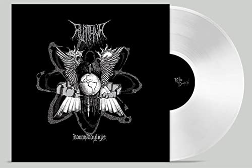 Black vinyl record with white label and dark, ornate cover art.