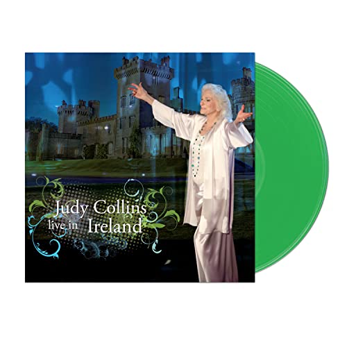 Judy Collins album cover with castle backdrop and green vinyl record.