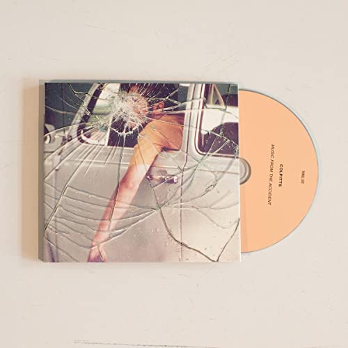 CD case with cracked windshield image and adjacent orange disc.