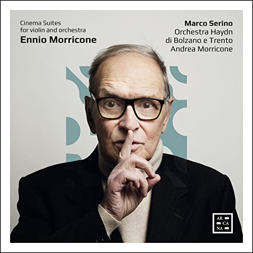 CD cover featuring Ennio Morricone, a portrait of an older man in glasses.