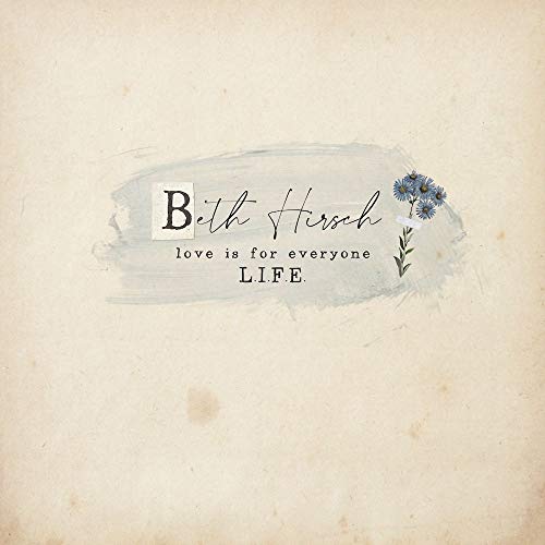 "Vinyl album cover with beige background, blue flowers, and 'Beth Hirsch' in black text."