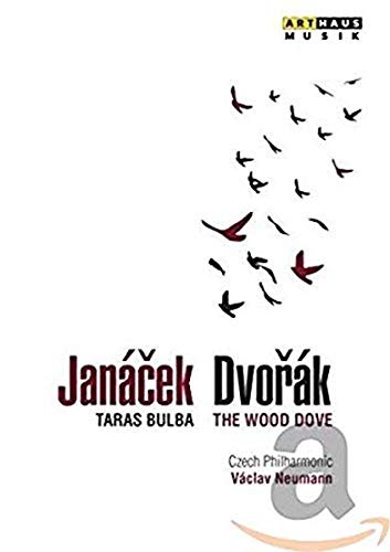 "White DVD cover with black and red birds, composer names, and orchestra details."