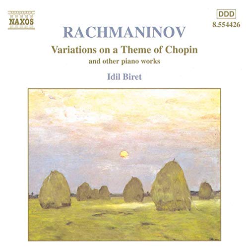 CD cover for Rachmaninov's "Variations on a Theme of Chopin" with a landscape.