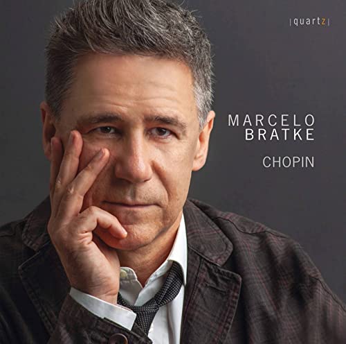 Portrait of pianist Marcelo Bratke, album cover for Chopin recordings.