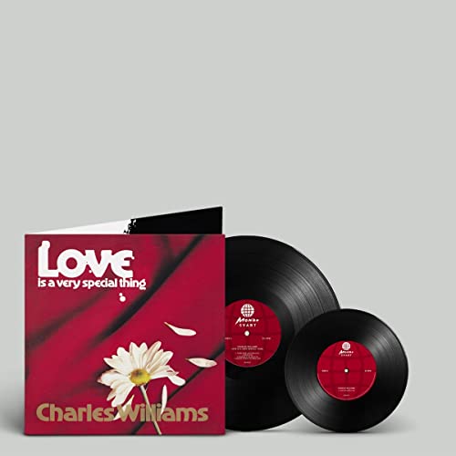 Charles Williams vinyl record with red cover featuring a white daisy.