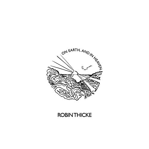 Robin Thicke album cover: black and white line art of waves and sun.