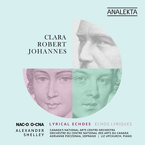 CD cover featuring portraits of composers Clara, Robert, and Johannes.