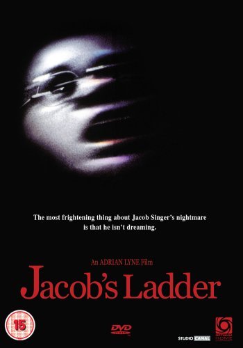 DVD cover for horror film "Jacob's Ladder" with a distorted face.
