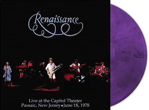 Renaissance album cover and purple marble vinyl record shown side-by-side.