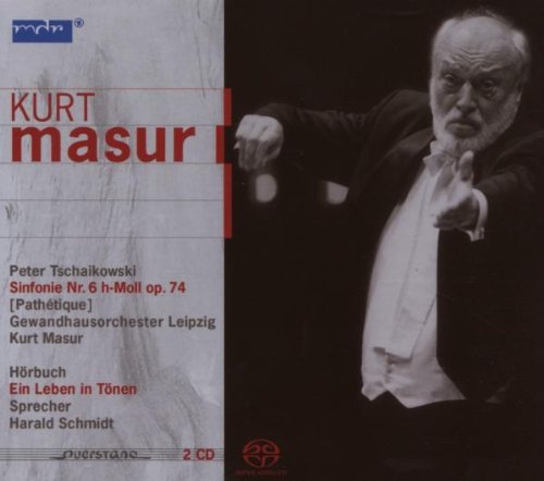 CD cover featuring Kurt Masur conducting, with text and Amazon logo overlay.