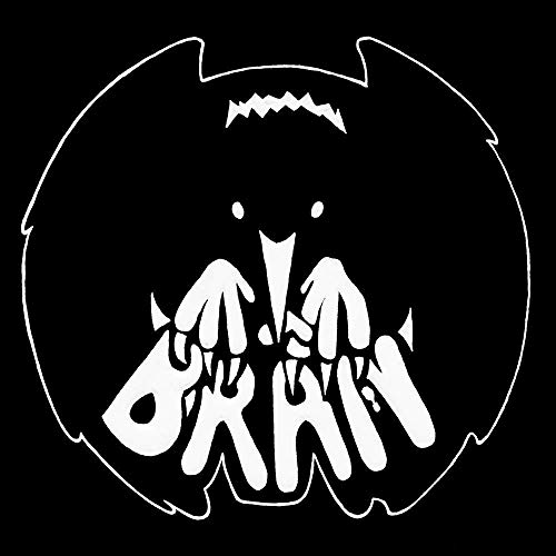 Black and white circular album cover with stylized “BRAIN” text.