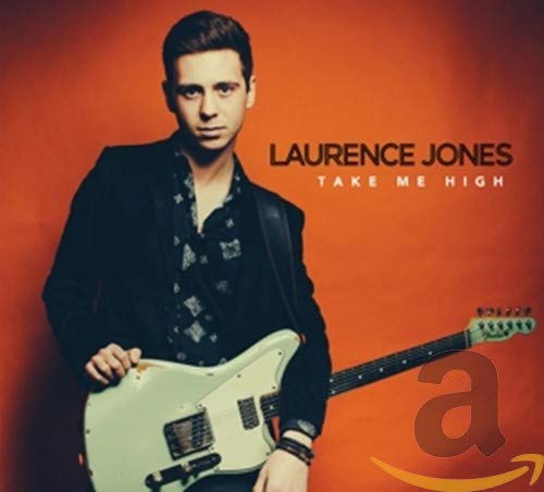 Laurence Jones album cover with artist holding a light blue electric guitar.