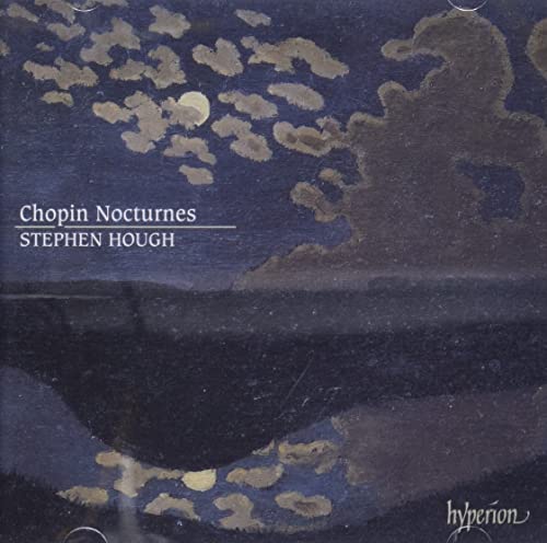 CD cover: dark blue, cloudy sky with text “Chopin Nocturnes” and “Stephen Hough”.